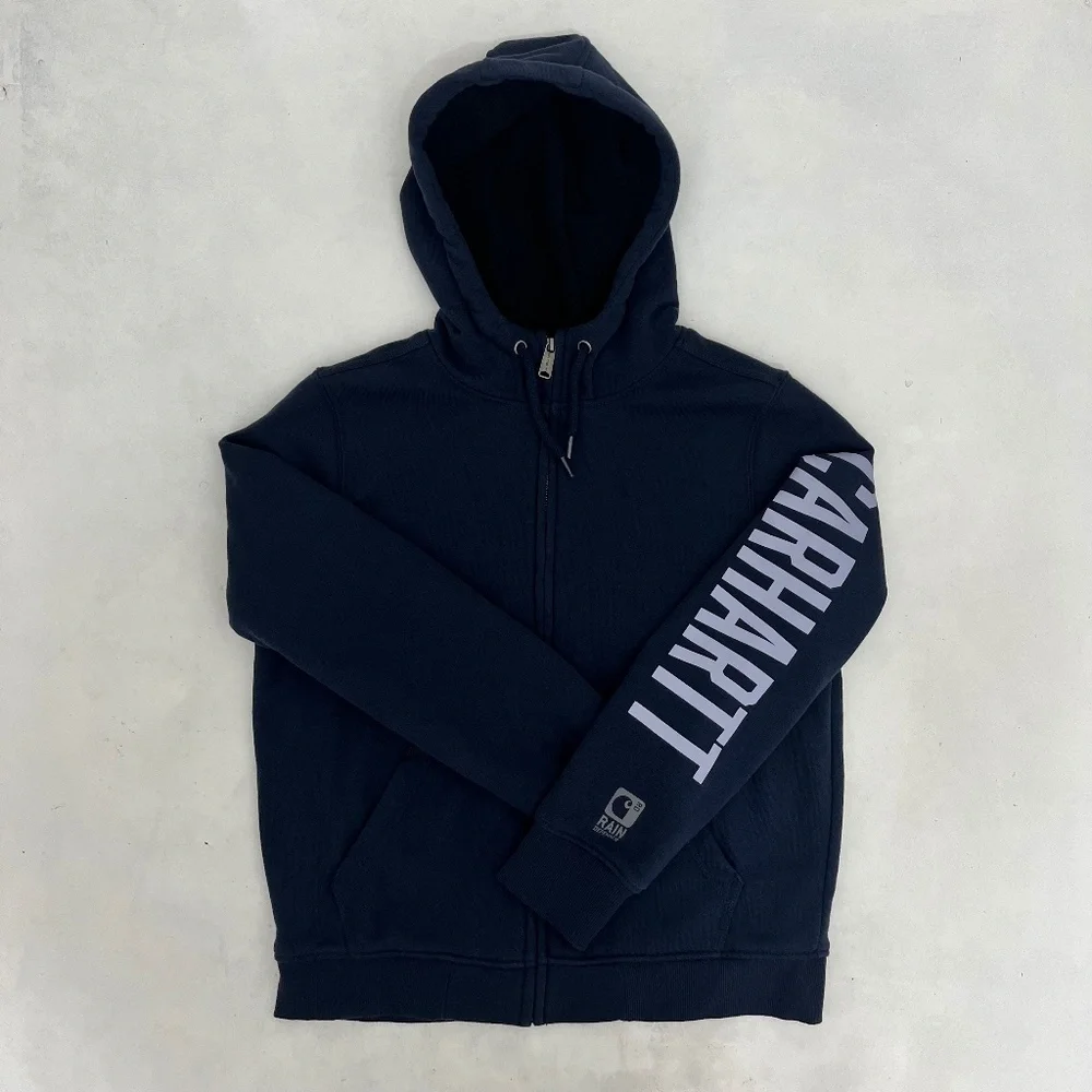 Carhartt Rain Defender Boy’s Size Medium Sweatshirt Hoodie Navy Blue Long Sleeve